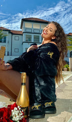 Black Plush Papi Robe - Papi Wines